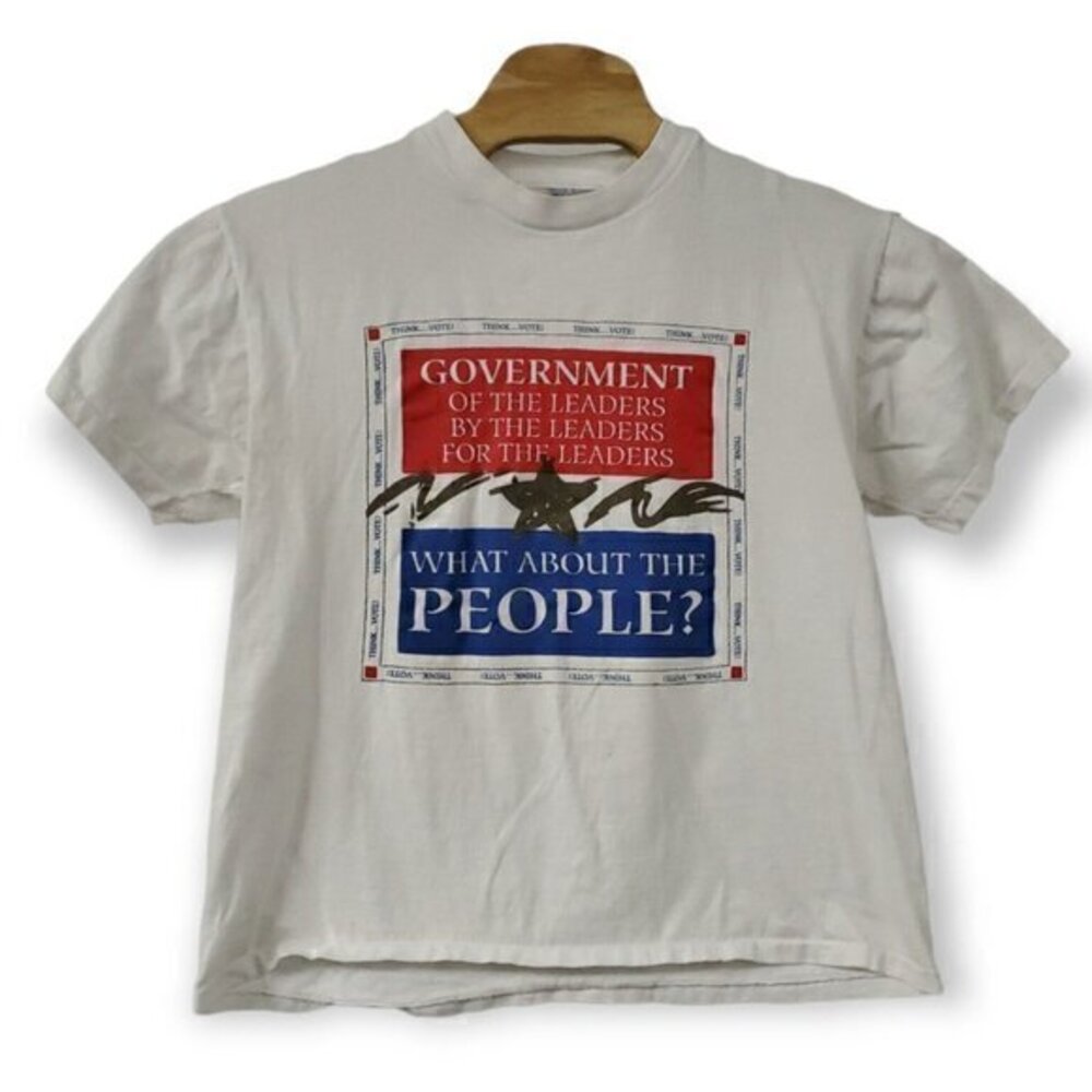 Vintage Single Stitch Government Of‎ The Leaders By The Leaders Large Oneita Tee